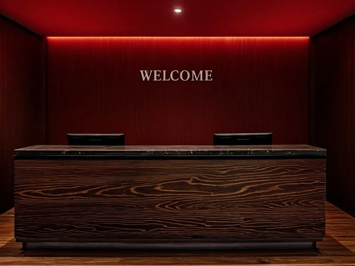 NuruNest spa reception area with warm welcoming ambiance NuruNest spa reception area with warm welcoming ambiance